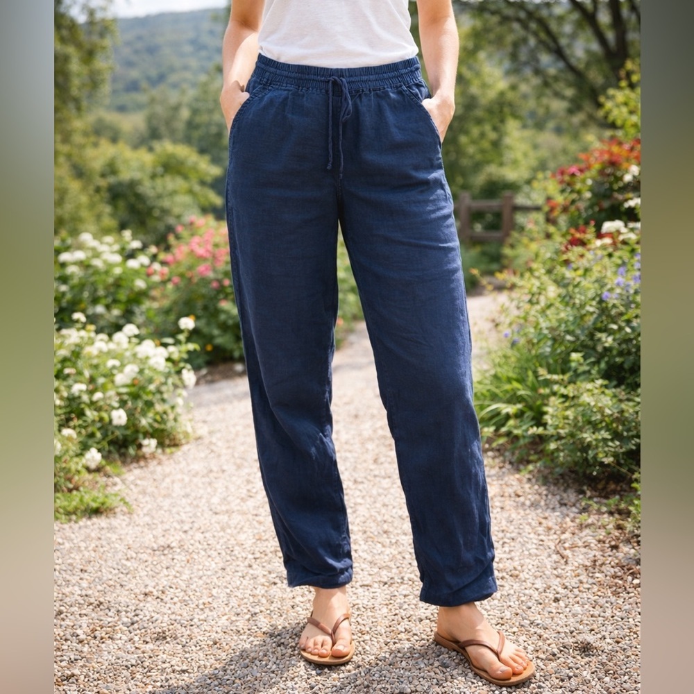 Allen Allen Women's Linen Pants Size Large 100% Linen